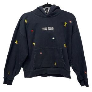 Teddy Fresh x Looney Tunes - Tweety Bird Embroidered Black Hoodie – Size Medium